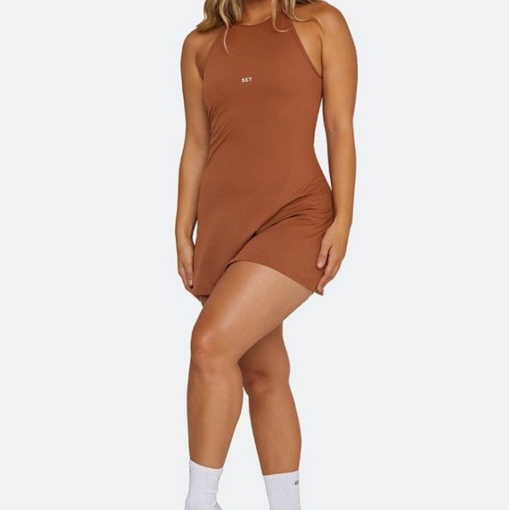 SET Active Sportbody Rust Brown Performance Skort Dress Size Small - Picture 13 of 13